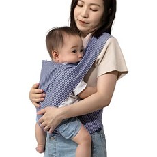 플라시유렉스 간편한 베이비캐리어 스트라이프 줄무늬 아기띠, blue