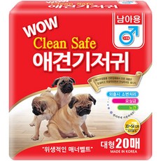 WOW 크린세이프 강아지 기저귀 수컷용 20p, 대형, 5개