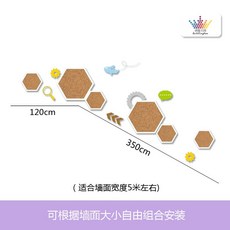 복도 계단 통로 유치원 장식 교실 벽 환경 레이아웃 영역 코너, 16.육각형코르크콤보(타이틀미호팜)