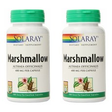 Solaray Marshmallow Root 480mg 미국 솔라레이 마시멜로 루트 480mg 100캡슐 x 2병, 2개, 100정