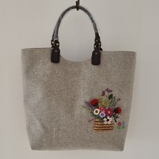  쪽빛공방 프랑스자수 완제품 토트백 가벼운 가방 핸드메이드 (4종) 