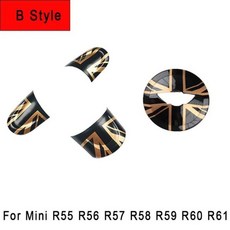 컨트리맨 스티어링 휠 패널 단추 커버 미니 쿠퍼 R56 자동차 액세서리, 14 Gold Jack B, 1개