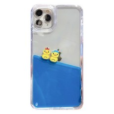 [wayfeel] lovely duck 글리터 케이스 아쿠아 오리 아이폰 iPhone 11 Pro Max 핸드폰 휴대폰