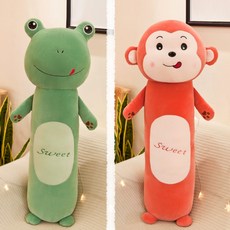 [KangRong해외구매대행] 대형 동물 바디필로우 캐릭터 모찌 롱 쿠션 베개 개구리 원숭이 사자 토끼 호랑이, 개구리+원숭이