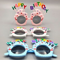 생일 파티 안경 A타입 화이트 3+블루 3, 1세트