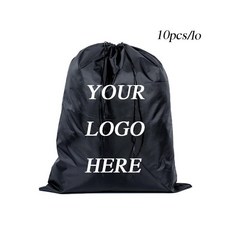 여행 스포츠 속옷 방수 신발 다채로운 드로스트링 정리함 보관 포장 나일론 가방 의류, diy logo black 10pcs, 20x30, 10개