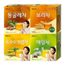 담터 침출차 티백 100T 4종(메밀차+보리차+옥수수수염차+둥글레차) 총400T