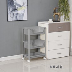 다층 주방 수납 장바구니 욕실 화장실 세탁기 선반 바닥 틈새 간식 카트 선반, 심공회삼단