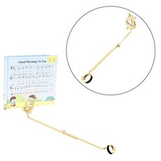 GHSHOP 악보 클립 클라리넷 리라 휴대용 범용 악기 액세서리 프로페셔널 마칭 리라 클램프 클라리넷 악보 홀더, 총 길이 28cm, 철, 금, 1개