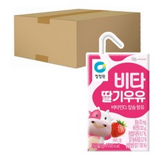 [얌얌마켓] 청정원 비타딸기우유 135mlX32개입, 32개, 135ml