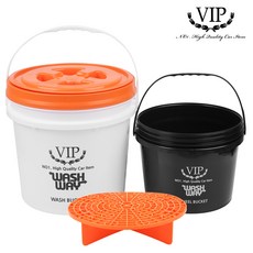 VIP 워시웨이 세차버킷 3종 세트+휠버킷, 버킷 3종세트 화이트+휠버킷