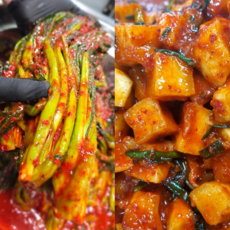 [1+1] 맛있는 전라도식 갓김치 1kg + 깍뚜기 1kg 갓성비 아삭한 김치세트, 2개