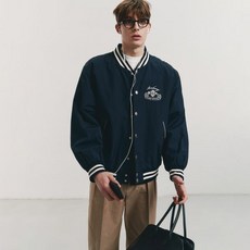 던스트 UNISEX VARSITY JACKET NAVY M UDJU3A110N2