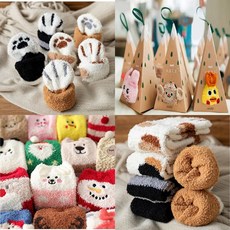 SY1125-001 고양이 곰 수면양말 캐릭터양말 선물용