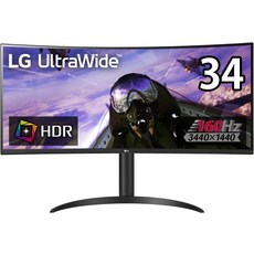LG 게이밍 모니터 UltraGear 34WP65C-B 34 인치21:9 곡면 울트라 와이드(3440×1440)VA160Hz1ms MBRHDRFreeSync PremiumHDMI×2 DisplayPort×1스피커높이 조절3년 안심·무휘점 보증