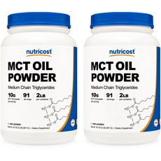 뉴트리코스트 MCT 오일 파우더 2lb 무맛 2병, 2개, 907g