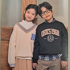 [오후] 24년 F/W 신상. #빠른 배송# 아동 주니어 신학기 새학기 스쿨 데일리로 멋짐.발표회 콩쿨대회 행사!! 유니 케이블 브이넥 스웨터 OHKA24T01