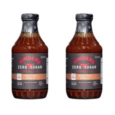 KINDER'S Roasted Garlic Zero Sugar BBQ Sauce 킨더즈 로스티드 갈릭 제로 슈거 BBQ 소스 2팩 26oz(737g), 1개, 737g