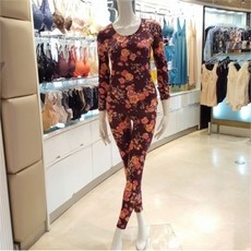 비비안_프라자 DB 비비안 텐셀 소재 꽃나염 여성 내의 세트 B LG9133S BR