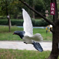 장식인형 모방 장식품 깃털 새, T10-비상 비둘기(그레이)