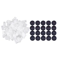 20pcs 12V 20A 앰프 ON / OFF / 3 위치 터미널 라운드 로커 LED 토글 스위치 블루 & 레드 & 100PCS R 형 패스너 하네스 6.4mm 와이어 케이블 튜브, 하나, 검정, 흰색