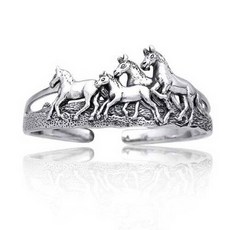 Unisex Heavy Solid Statement Wild Western Running Horses Eques/337668