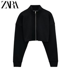ZARA 짧은 지퍼 스웨트 셔츠