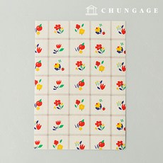 리폼패브릭스티커 체크 플라워 소피 소 21 x 30, 1) 소(약 21cmx30cm)