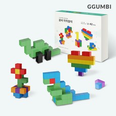 꿈비 토이 착착블럭 42PCS / 자석 블록 유아 교구 장난감