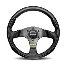 해외1417032 Momo TEA30BK0B Team 300 mm 가죽 Steering wheel black 관부가세포함가, One Size_Black