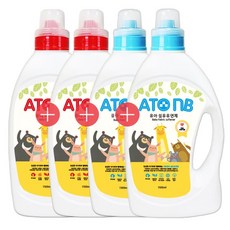 아토엔비 유아세제+섬유유연제(용기) 1500ml 4개(프루티향) 유아세제 유아섬유유연제, 1개