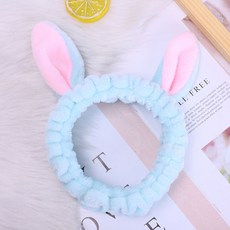 토끼 세안밴드 소프트 세면 헤어밴드, 4개, 스카이블루