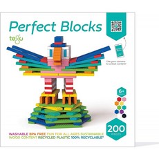 Tegu 200피스 퍼펙트 블록 빌딩 세트 멀티콜러(아마존 독점):, 단일옵션
