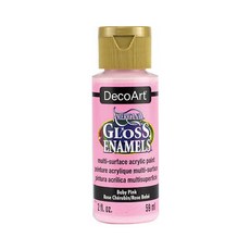 DecoArt Americana Gloss Enamels Acrylic Paint 2oz 3. Baby Pink 광택 유리 세라믹 물감