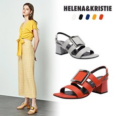 [헬레나 앤 크리스티] NEW 비키 미들힐 스트랩 샌들