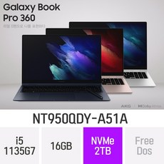 삼성전자 갤럭시북 프로360 NT950QDY-A51A [실버], 2TB, 16GB, 미포함