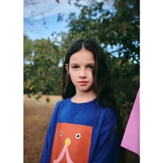 [BOBO CHOSES] 보보쇼즈 24FW 키즈 티셔츠 Funny Face T-shirt B224AC010 - 보보쇼즈