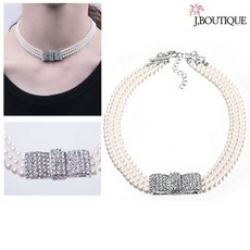 J Boutique 리본 펄 진주목걸이