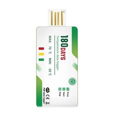 온도기록계 180 일 온도 녹음기 USB 데이터 로거 60000 포인트 앱 경고 콜드 체인 운송용 일회용, 1) Temp017, [01] 온도기록계 Temp017, 1개