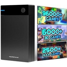 Kinhank 96000 이상 Retro Games 포함 외장 HDD 하드 드라이브 400 에뮬레이터와 호환 12TB Gaming 휴대용 게임 디스크 Win 7 8 10 11용, 1개