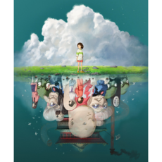 센과치히로의행방불명 24색 피포페인팅 물감 붓 하쿠 얼굴 없는 신 지브리 영화 명장면 애니메이션 캐릭터 DIY명화그리기 캔버스페인팅