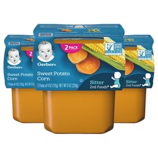 거버 어린이 액상 식품 113g 2개입, 고구마 & 옥수수(Sweet Potatoes & Corn), 226g, 3개