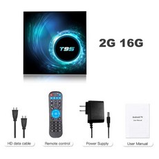 디빅스플레이어 최신 T95 안드로이드 TV 음성 도우미 6K 3D 와이파이 2GB 4GB RAM 16G 32G 64G 미디어 플레이어 초고속 박스 탑, Eu 플러그 - 2G 16G - 유니콘디빅스미디어플레이어