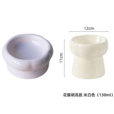 반려동물 그릇 고양이 강아지 물컵 식기 애견밥그릇 도자기그릇, 1개, 드워프 퍼플 + 미니톨 오프화이트