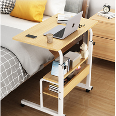 노트북 미니 침대용 이동식바퀴 바퀴달린 침대 높낮이조절 폭 좁은 사이드 책상 테이블, 블랙