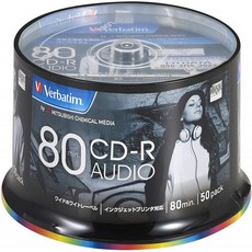 Verbatim 바베이타무 음악 CD-R 80 분 50 화이트 프린터 블 48 배속 MUR80FP50SV2