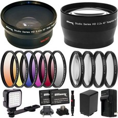 새로운 캐논 HFG 시리즈를 위한 Ultimaxx의 다이내믹 프로페셔널 58mm 필터 및 배터리 액세서리 번들 호환 가능 HFG50 HFG60 등