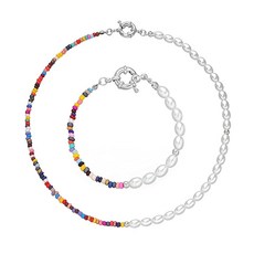 실버초커팔찌세트