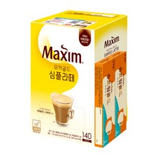 맥심 모카골드 심플라떼 커피믹스 10.5g + 슈프림 골드믹스 14g 6p, 140개입, 1세트