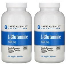 레이크에비뉴뉴트리션 L 글루타민 엘 1000mg 240캡슐X2 현지당일출고, 1개, 기본